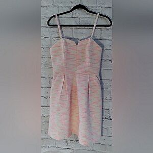 Anthropologie Moulinette Souers Pink and White Tweed With silver threads